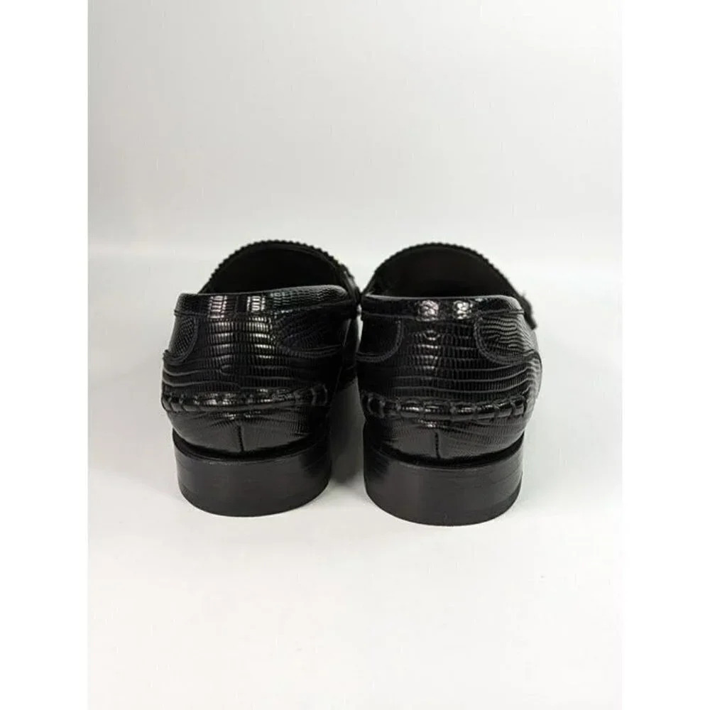 Alexander Wang Women's Carter Black Embossed Loafers Size 38.5 (MSRP $595) - Picture 9 of 12